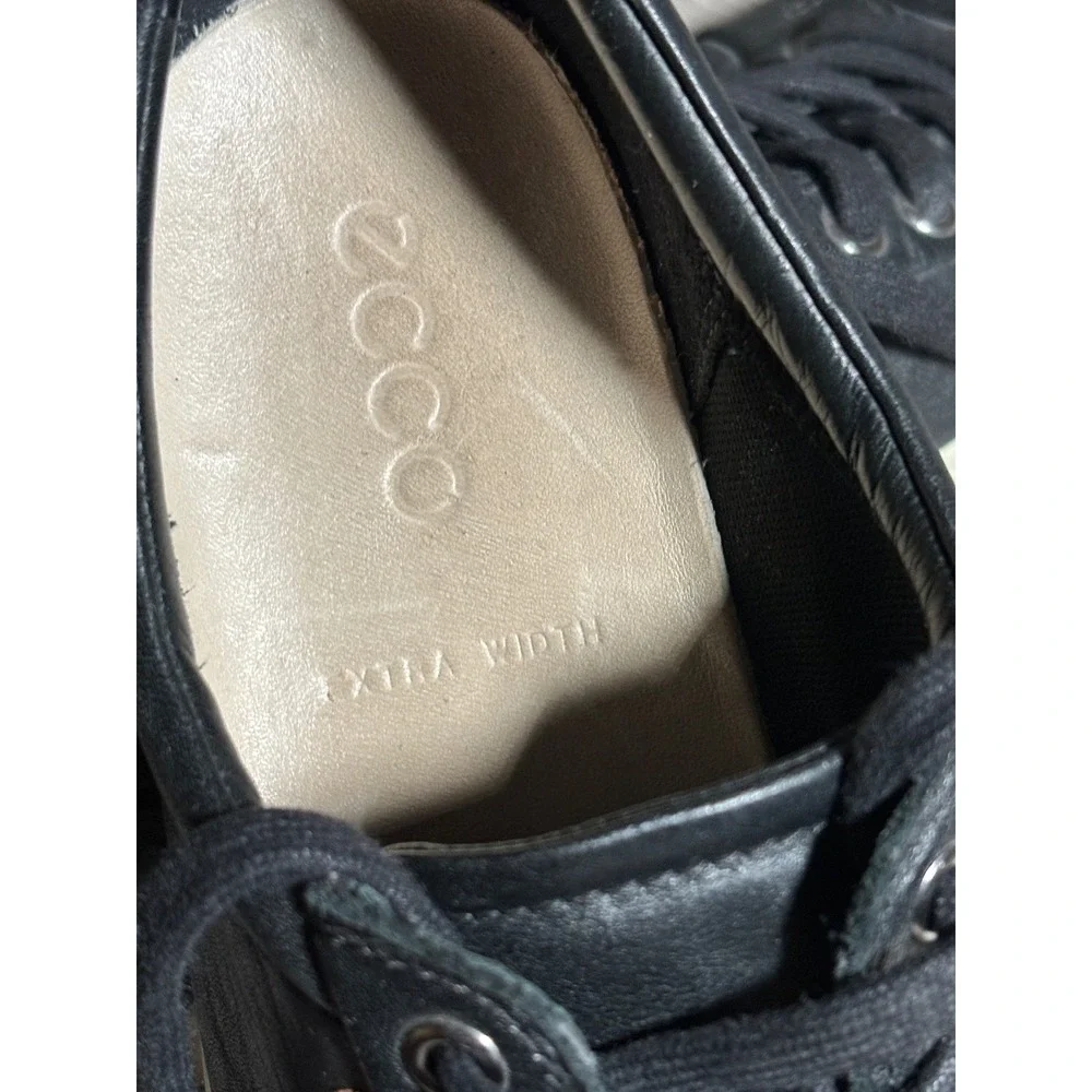 ECCO Soft Womens 8 Extra Wide‎ Leather Low Top Sneakers Casual Walking Comfort
